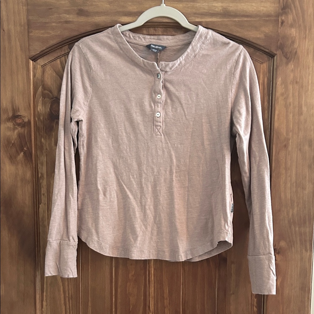 Eddie Bauer Soft Rose Henley Top